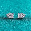 Moissanite Heart Wedding Earrings in 925 Sterling Silver