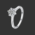 Color Moissanite Engagement Band Ring in 925 Sterling Silver