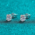 Oval-Cut Moissanite Stud Earrings in 925 Sterling Silver
