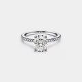 Ova Moissanite Pave Engagement Ring in 925 Sterling Silver