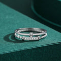 Double Band Twisted Rope Pave Ring in 925 Sterling Silver