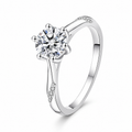 1.0ct Moissanite Engagement Band Ring in 925 Sterling Silver