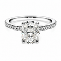 1.0ct Oval Moissanite Pavé Engagement Ring in 925 Sterling Silver