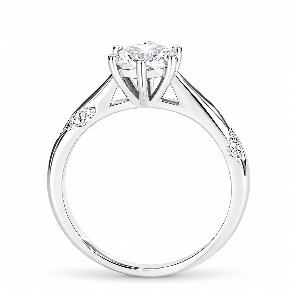 1.0ct Moissanite Engagement Band Ring in 925 Sterling Silver